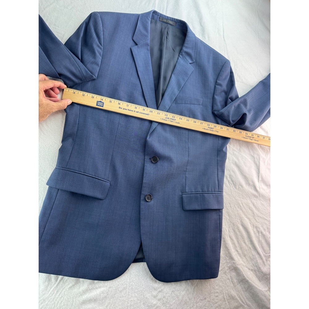 HUGO BOSS Mens Blue Wool Blend Sport Coat Blazer Jacket Size 44R Two Button - Picture 10 of 16